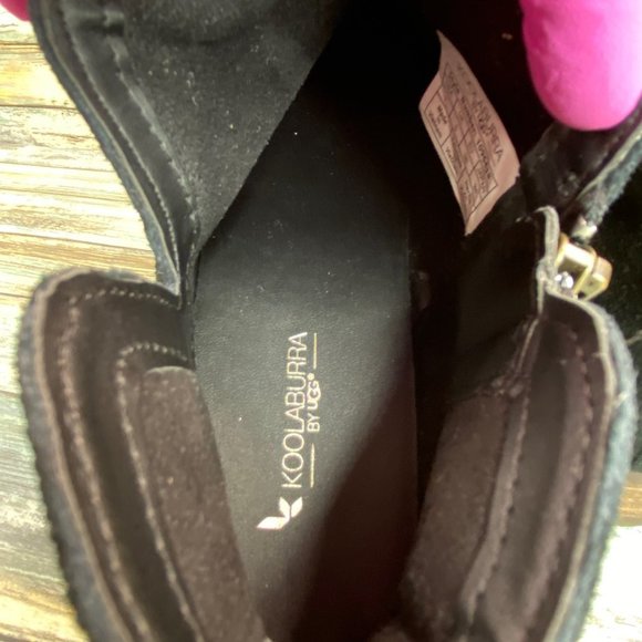 Koolaburra By Ugg Cheyanne Ankle Boot Womens 7M Black Suede Zip Low Block Heel - Picture 4 of 11